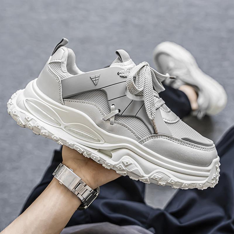 Men's shoes - sports shoes, lace-up, thick sole, vulcanized, breathable sports shoes