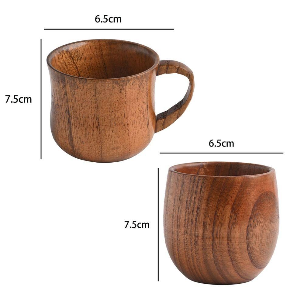 Retro Solid Wood Wooden Cup Handle Retro Coffee Cup Heat Resistant Beer Mug Office