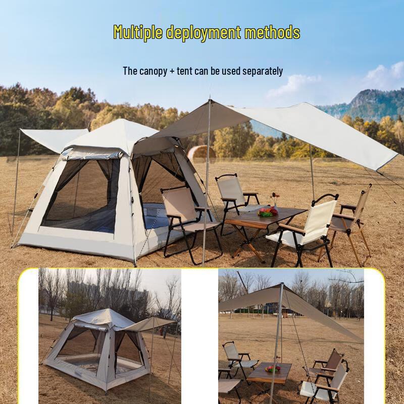 Portable Outdoor Camping Tent with Canopy & Large Window