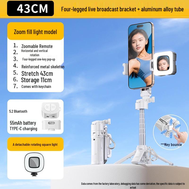 Bärbar Mini Telefon Selfiepinne & Golvstativ 2025 - Universell för Apple & Xiaomi