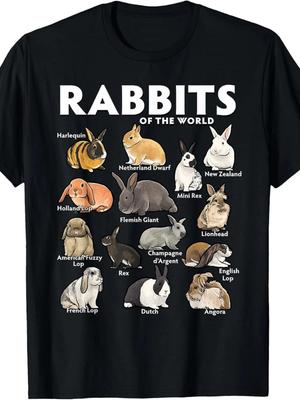 Rabbits of the World Educational Illustration T-Shirt.jpgSame Style for Men and