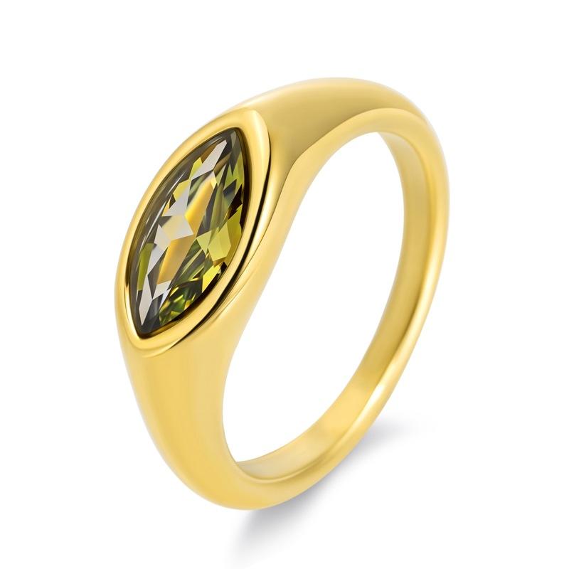 Minimalist Design Personalized Fashion Ring 18K Gold Zircon Women's Ring High-end Jewelry