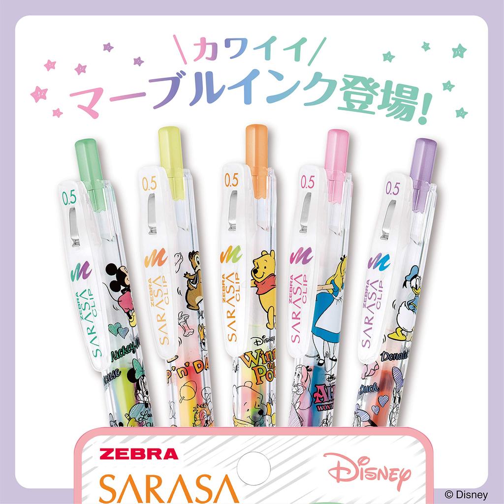 Zebra Sarasa Clip Marble Color Limited Edition Disney Design Set 0.5mm 5-Color JJ29-DS3-5C