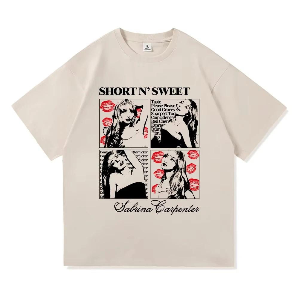 Sommer Neu Sabrina Carpenter Short N' Sweet Tour 2025 T-Shirt Mode Vintage T-Shirt Damen Hochwertig Atmungsaktiv Tees Shirt