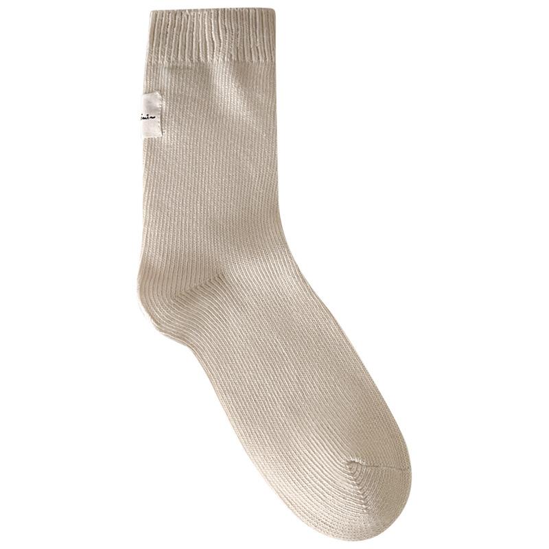 5 Pairs of New Female Spring and Autumn Sweat Absorbing All Build In The Tube Cotton Pile Socks