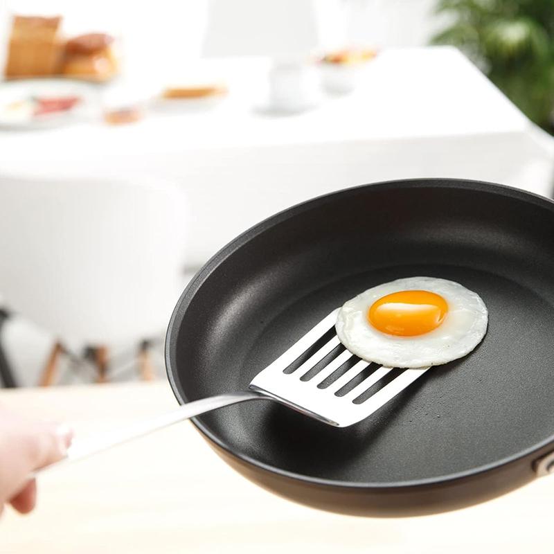 2Pcs Stainless Steel Spatulas Set Nonstick Spatulas for Fish Eggs Pancakes Spatula Solid and Slotted Heat Resistant Cookware