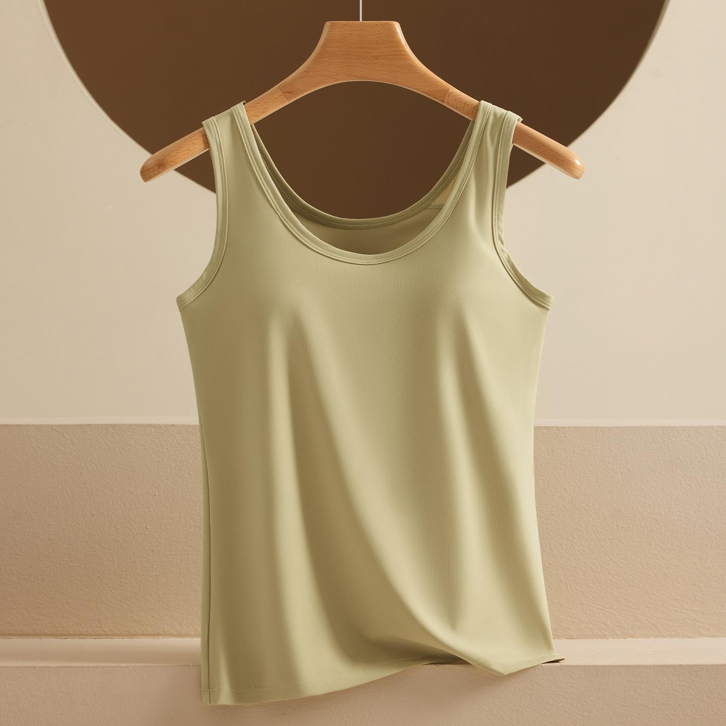 

Ice silk seamless small suspender underwear women s vest with chest pad integrated inner cover base large size fat mm summer beauty back 4xl[ 77.5-90kg ] світло-зелений колір
