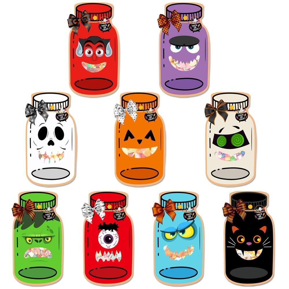 9PCS Halloween Props Gifts Bags Bottle Festival Children's Candy Jar Gifts Candy Packaging