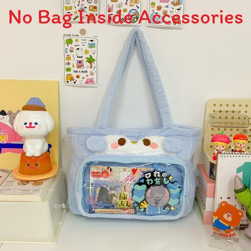 Bunny Plush Soft Cat Snack Tote Cartoon Shoulder Bag With Design Transparent