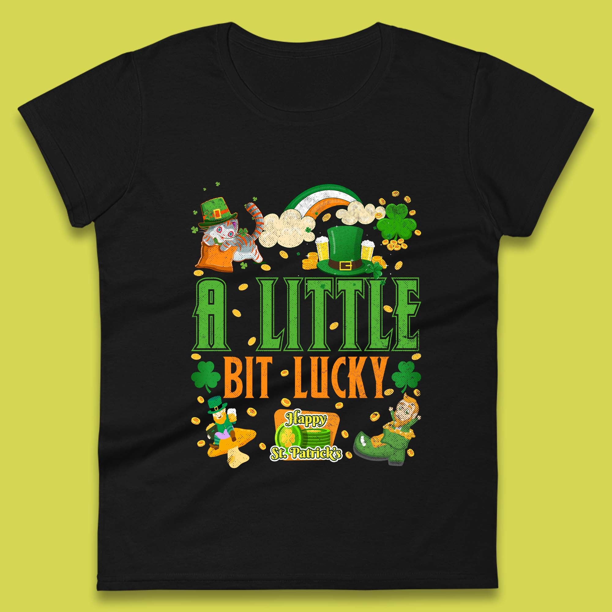 A Little Bit Lucky St. Patrick s Womens T-Shirt Mens Tops Tees Unisex M