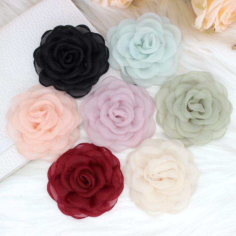 Elegant High-End Silk Camellia Brooch for Ladies