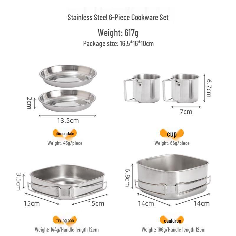 ZISIZ Portable Camping Cookware Set