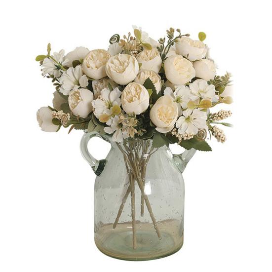Artificial Flowers Real Like Faux Silk Flower Arrangements Mixed Fake Rose Hydrangea белый