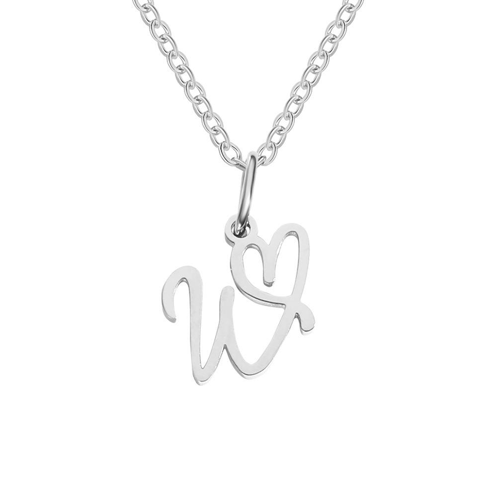 St. Delan Versatile 26-Letter Stainless Steel DIY Necklace Pendant