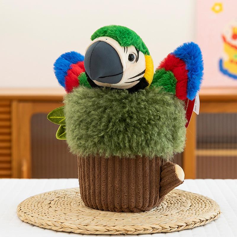 Stump Hand Tree Puppet Panda Red Panda Parrot Monkey Cartoon Plush Toy Doll
