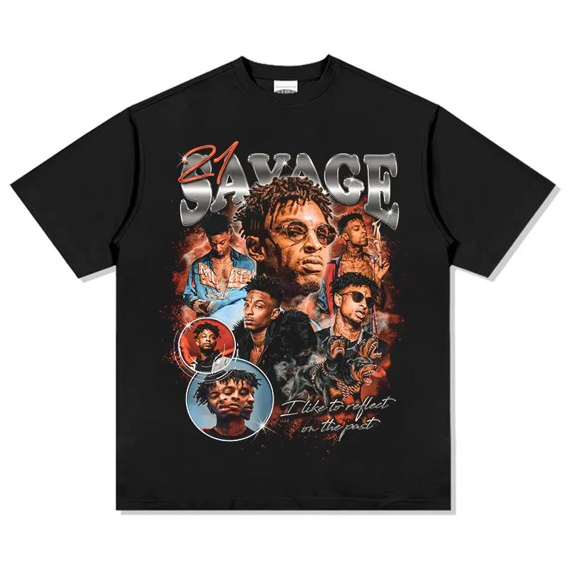 

21 Savage I Like To Reflect on The Past Graphic T-Shirt Unisex s & Women s Premium Cotton Edgy Urban Fashion Crew Neck Tee S