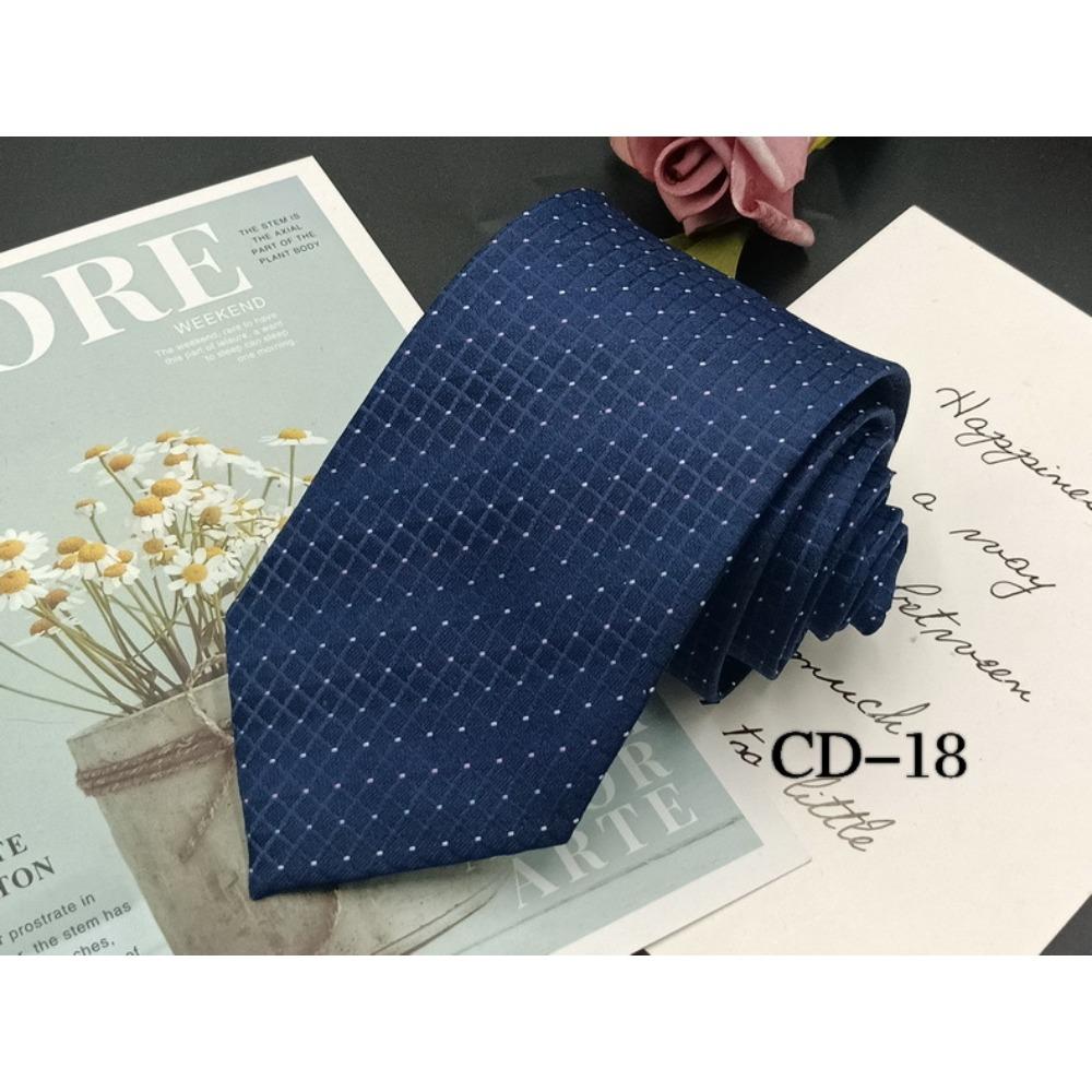 Men's Business Tie 8cm Professional Dress Interview Striped Tie Stylish Business-style Ties Navy Black Multi-colorTraditional Hand-knotted Design