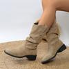 Winter Suede Comfortable/elegant Riding Boots Fashionable New Round Toe Sexy Thick Sole Non Slip Casual Work Boots for Women