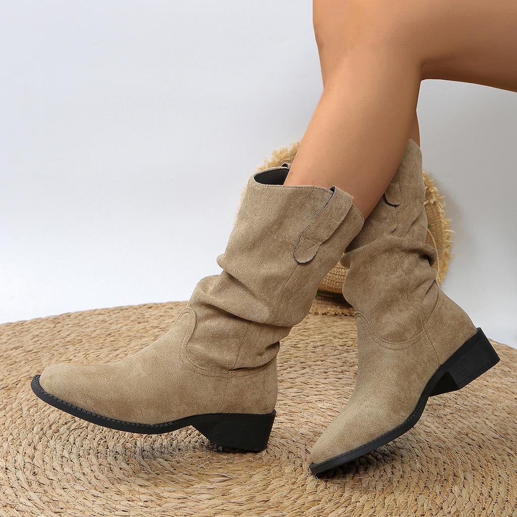 Winter Suede Comfortable/elegant Riding Boots Fashionable New Round Toe Sexy Thick Sole Non Slip Casual Work Boots for Women