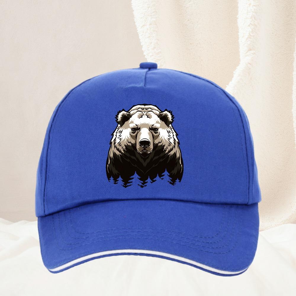 Creativity Design Big Bear Baseball Cap for Adults Minimalist Retro Style Casual Soft Adjustable Dad Hat Perfect As Gift