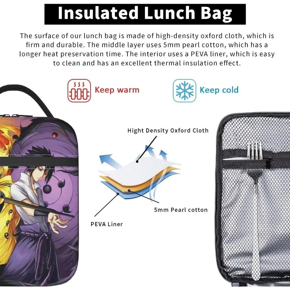 Kreslené Anime Izolované Obědové Tašky Opakovaně Použitelné Přenosné Izolované Nákupní Tašky Termo Chladicí Taška pro Školu Práci Venkovní Piknik Pláž