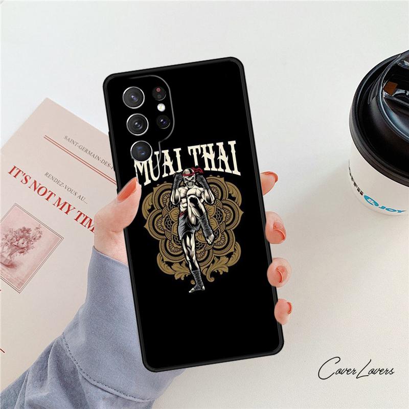 Muay Thai Kickboxing Fight Phone Case For Samsung Galaxy S24 S25 S23 S22 Ultra Note 10 20 Plus S20 S21 FE Cover