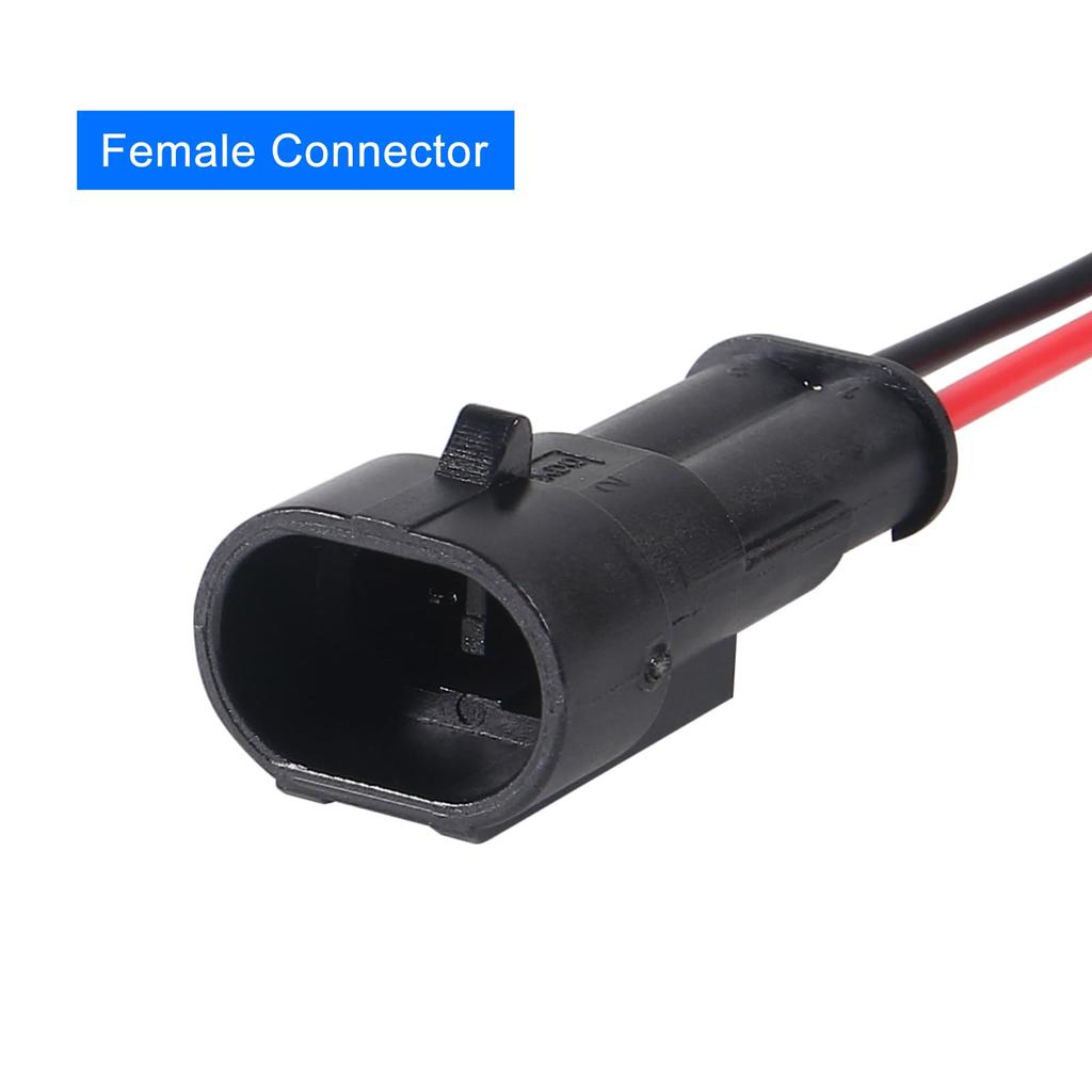 2 Pin Connector Waterproof Connector, Male and Female Way 16 AWG Wire (10 Kits)
