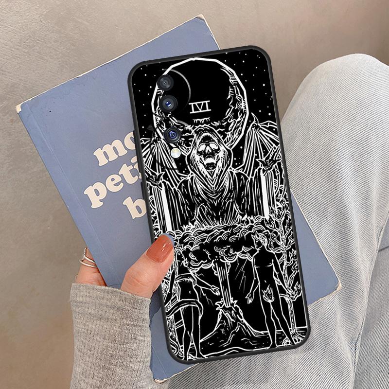 The Hermit Tarot Card Grim Horror Case For Honor Magic 5 6 7 8 Pro Cover For Honor 200 400 Lite 50 70 90 X8a X8b X9a X9b X9c