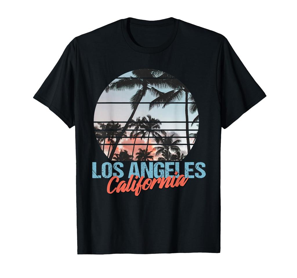Retro Palm Trees California Printed TShirt Men Women Summer Fashion Cotton Roundneck Shortsleeved Top Graphic TShirts