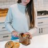 Coupe-bagel en bois durable Porte-bagel avec surface lisse Coupe-pain multifonctionnel pour la cuisine à domicile et la pâtisserie