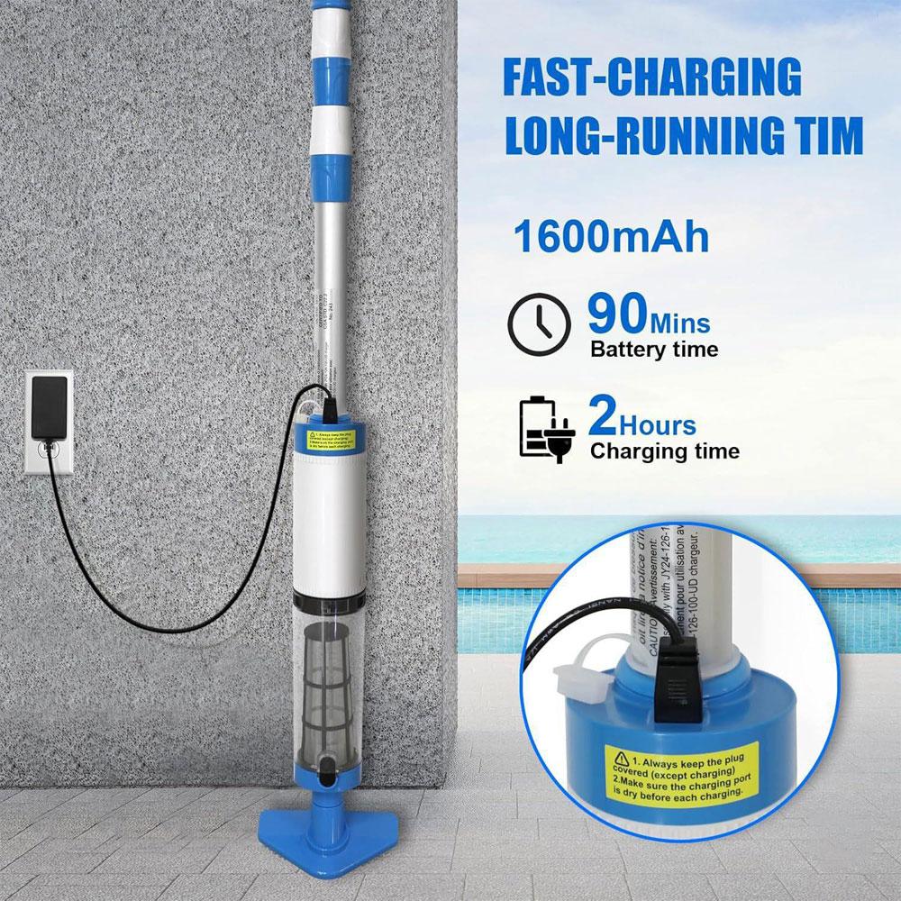 3 in 1 Cordless Rechargeable Handheld Pool Vacuum Telescopic Swimming Cleaner for Home Pool Spa Cleaning