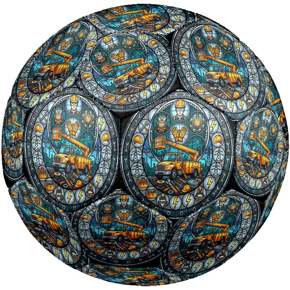Electrical Safety Symbols Round Football Size 5 Adult Ball Suitable for Training Matches and Outdoor Team.