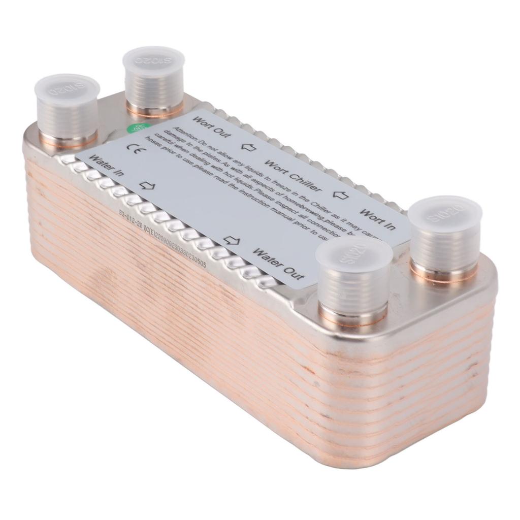 20 Platten Heimbrau Würzekühler Gegenstrom NPT1/2 Einfach zu bedienen Edelstahl Wärme