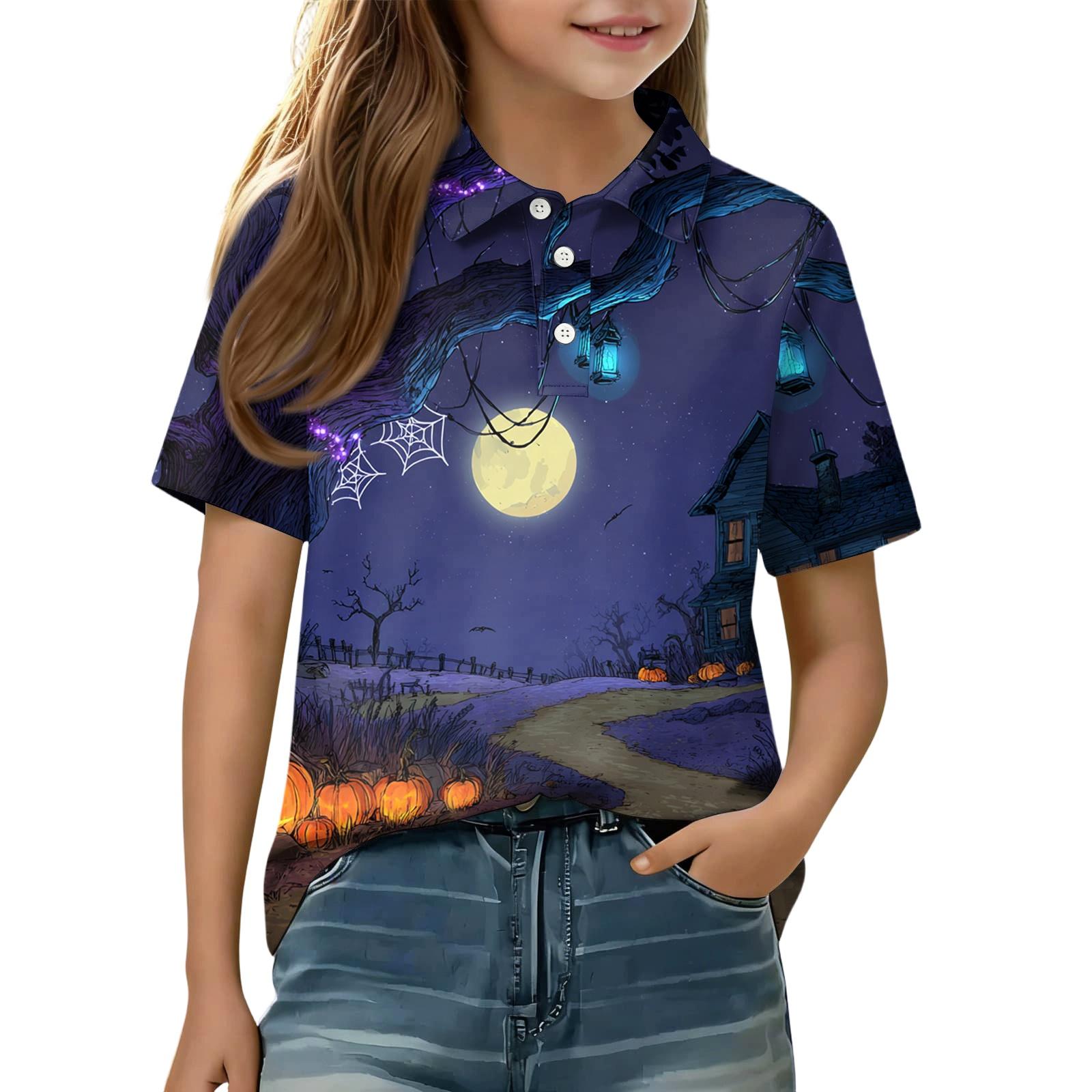 Children s Halloween Printed Shirt for Casual Wear 150