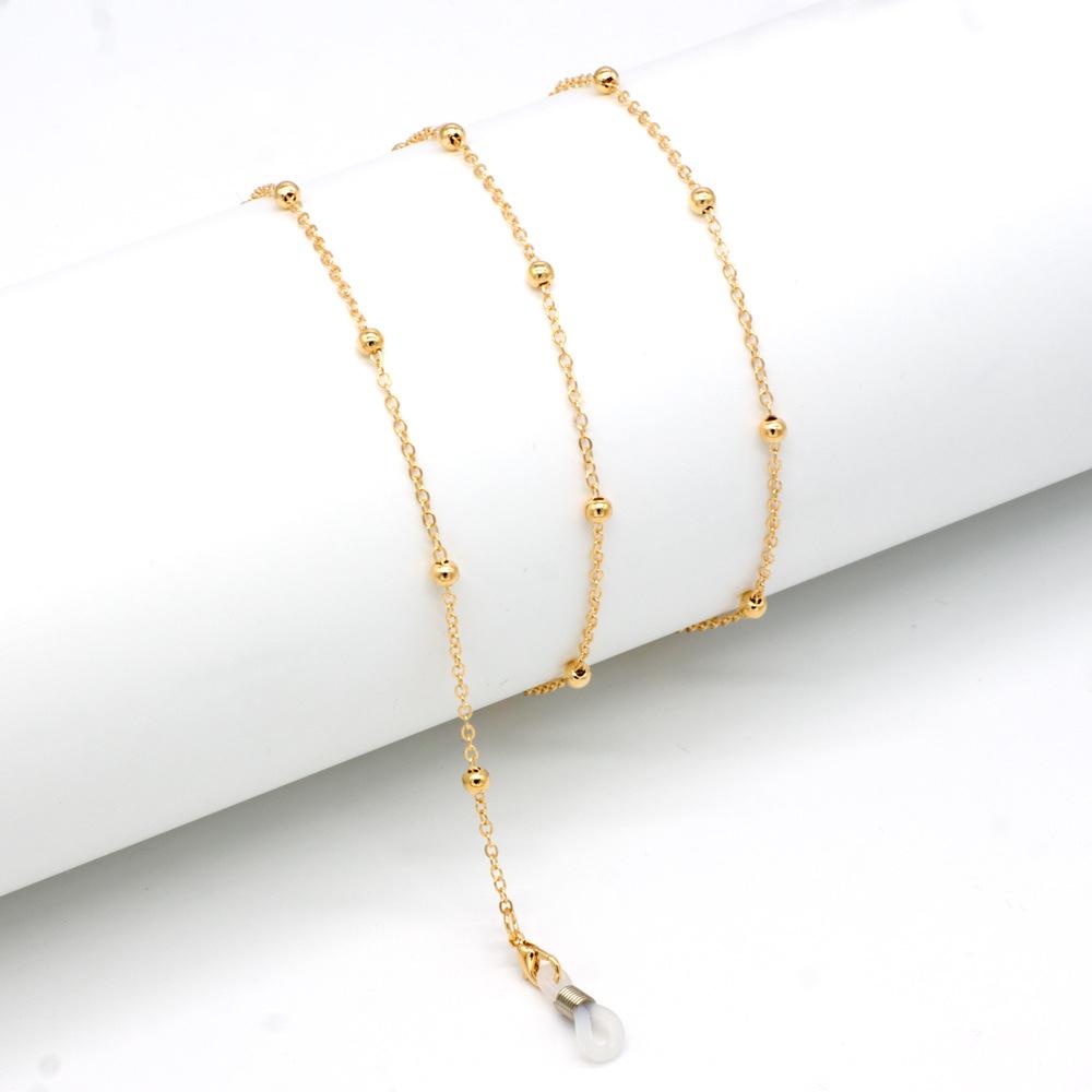 Fashion Copper Womens Gold Silver Eyeglass Chains Sunglasses Reading Beaded Glasses Chain Eyewears Cord Necklace Strap Rop