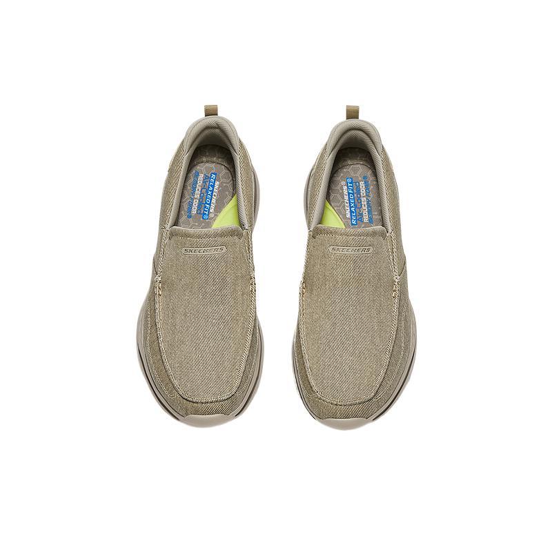 Skechers Mens USA Canvas Color-Block Slip-On Low-Top Casual Shoes Men sneakers 205830-TPE