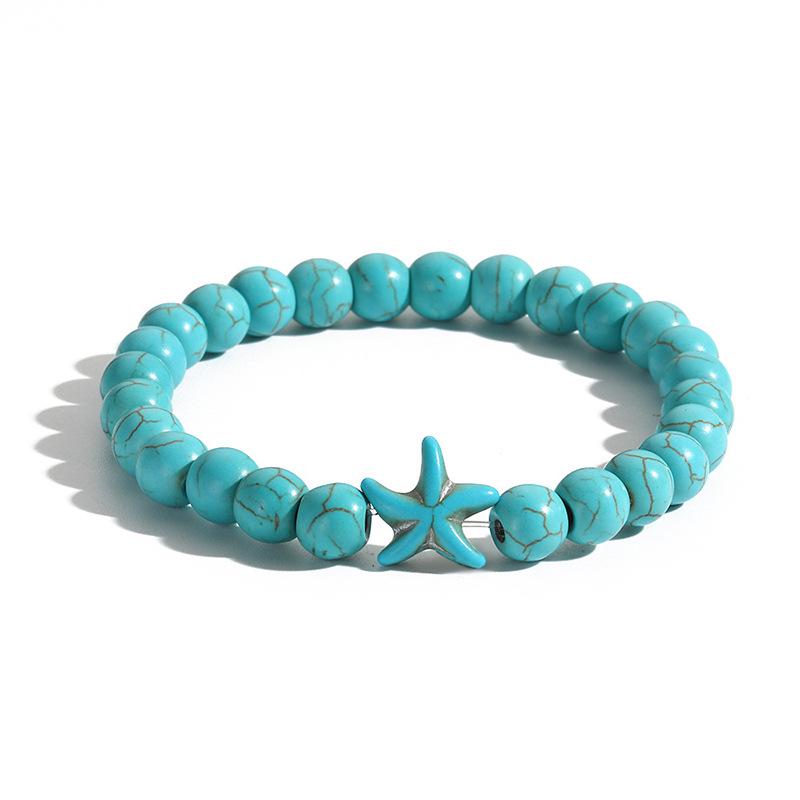 Starfish Handmade Beaded Bracelet with Elastic Cord - Fashionable Commuting Style