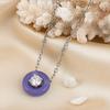 Stunning Korean Style Round Bubble Agate Zirconia Clavicle Necklace For Women In Unique Colors