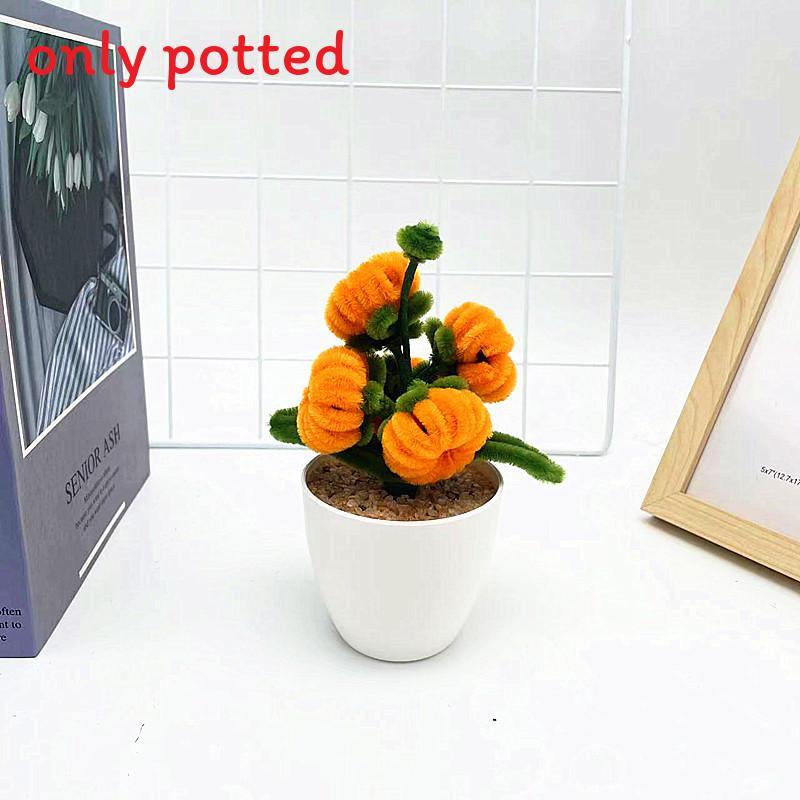 5 Pcs Pumpkin Plush Twisted Stick Potted For Living Room And Photography Props