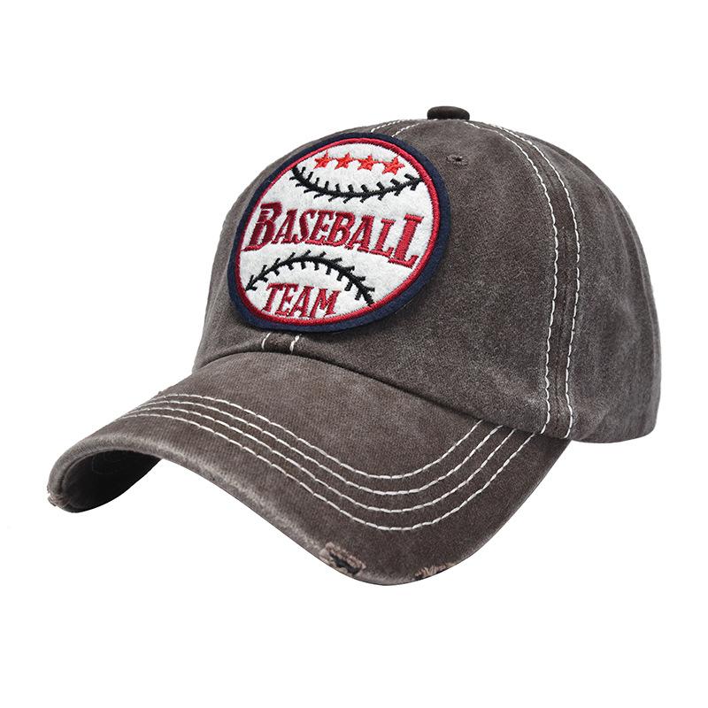 JYL TS DIY  Vintage Washed Cap Basketball Embroidery Outdoor Cotton Hat