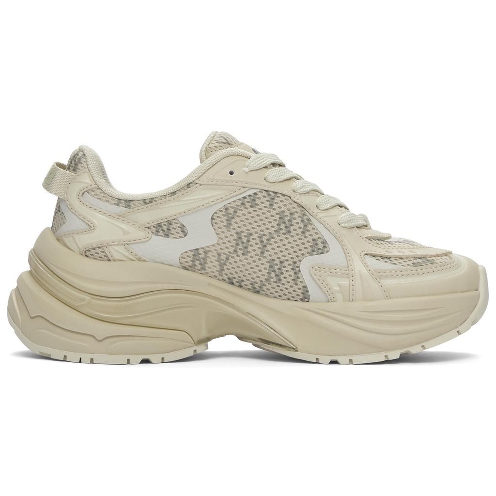 MLB New York Yankees Synthetic Leather Slip Resistant Abrasion Resistant Low Top Running Shoes Unisex Beige 3ARNSPL5N-50SAS