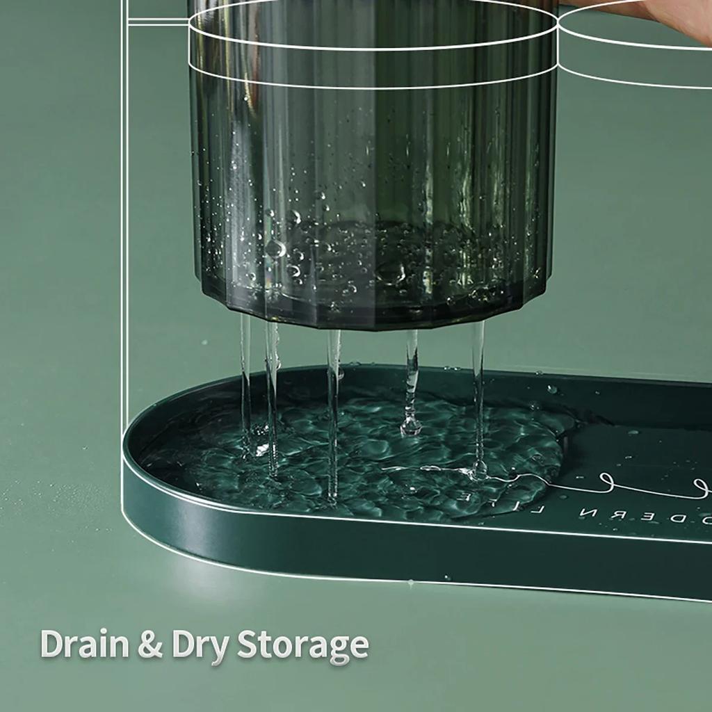 Dark Green Chopstick Holder Box Drain Kitchen Rack Cutlery St Thick Pet Stainless Storage Simple Easy Clean