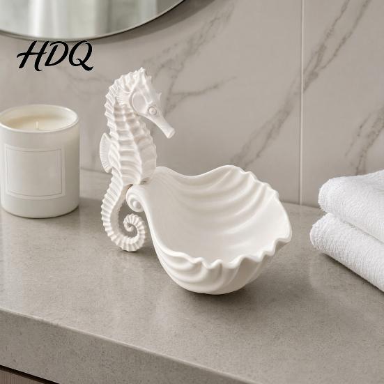 Aufbewahrungsschale Schmuckhalter Seepferdchenform Schale mit Wellenschale Halterrille