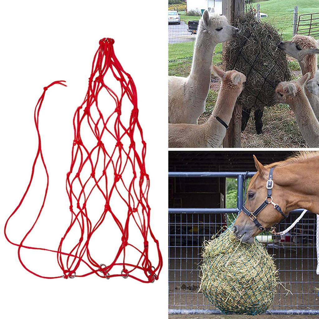 Slow Feed Hay Net Hay Feeder Hay Bag Hay Net Horses Slow Feeder Haynet 36 Inch Length with Holes Hanging Horse Feed Net