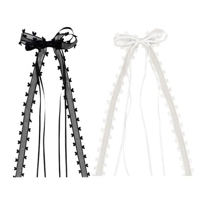 Herz-Zierband Schleife Haarspange für Damen Haarstyling-Accessoire für dünnes Haar Französische Haarschleifen Spitze-Haarklammern