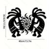 Kokopelli Couple Dancing Metal Wall Art for Indoor Outdoor Patio Balcony Home Decor Gift