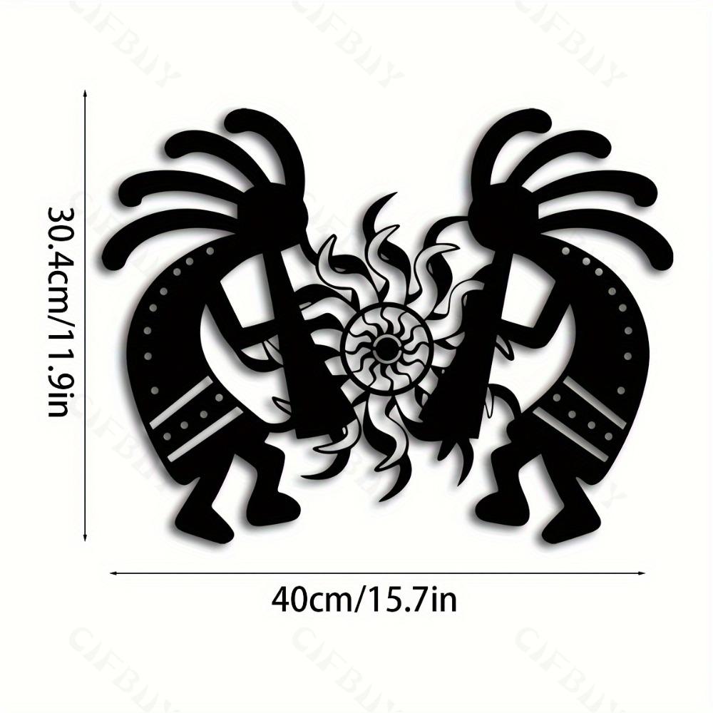 Kokopelli Couple Dancing Metal Wall Art for Indoor Outdoor Patio Balcony Home Decor Gift