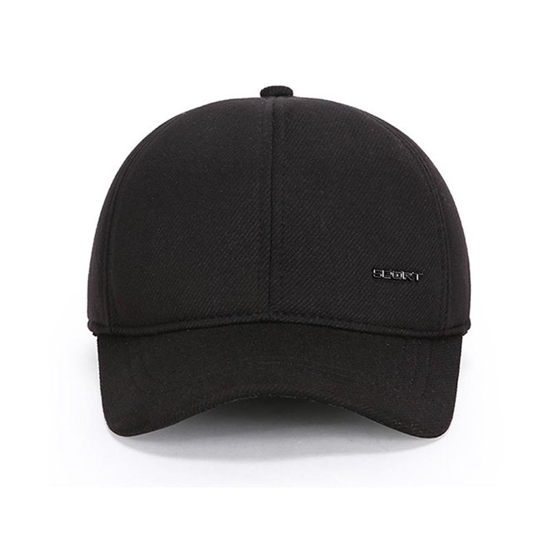 Outdoor Men's Autumn Winter Baseball Cap Ear Protection Warm Cap Woolen Sports Cap