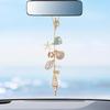 Gold Seashell Rear View Mirror Hanging Charm – Coastal Beach Hanging Charm, Boho Starfish Aesthetic Car Interior Accessory, Cute Car Ornament Gift