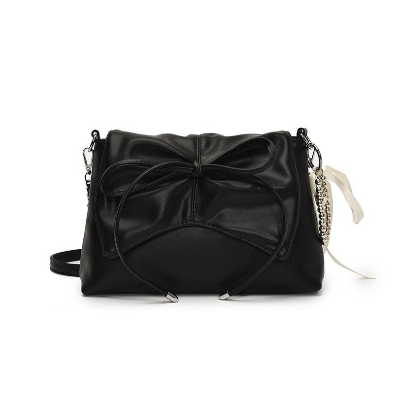 Trendy New High-end Texture Ballet Style Bow Pleated Underarm Bag Versatile Casual Chain Messenger Bag Women